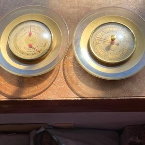 Taylor Gold Tone Set: Temperature w/ humidity, and barametric pressure